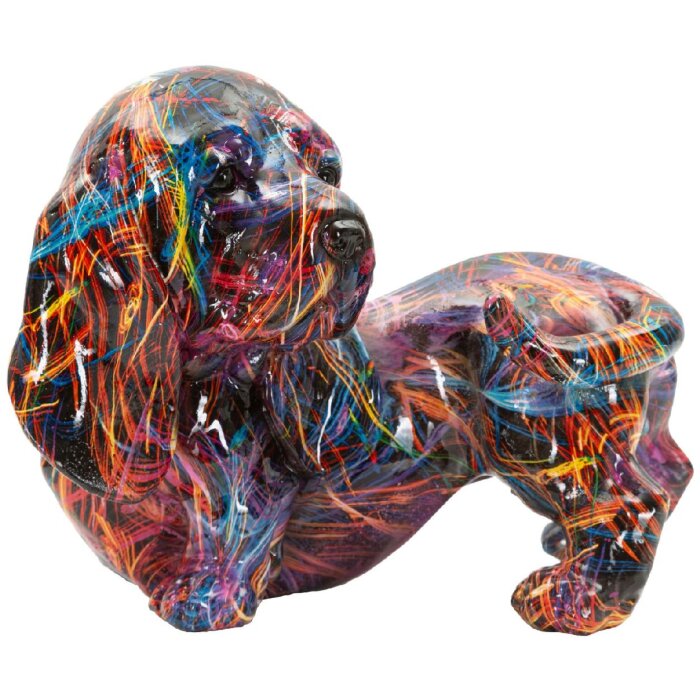 Mauro Ferretti Decoratief Beeld Bassotto Psyco – Moderne Hond in Multicolor Polyresin