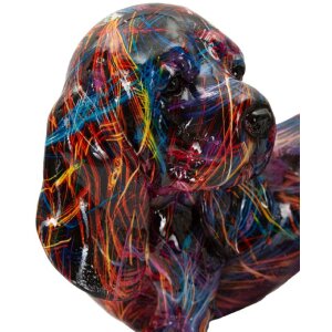 Mauro Ferretti Decoratief Beeld Bassotto Psyco – Moderne Hond in Multicolor Polyresin