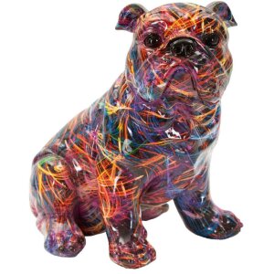 Mauro Ferretti Decoratief Beeld BULL DOG PSYCO, 21,5x15,5x21 cm, multicolor