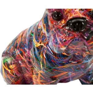 Mauro Ferretti Decoratief Beeld BULL DOG PSYCO, 21,5x15,5x21 cm, multicolor