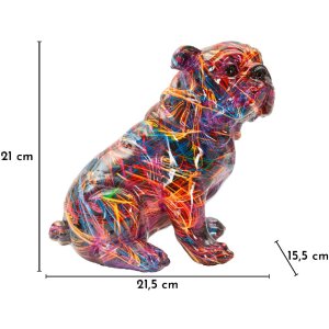 Mauro Ferretti Decoratief Beeld BULL DOG PSYCO, 21,5x15,5x21 cm, multicolor