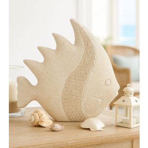 Mauro Ferretti Decoratief Visbeeld PESCE SAND Beige 25,3x8,6x24,5 cm