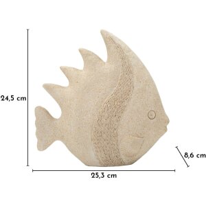 Mauro Ferretti Decoratief Visbeeld PESCE SAND Beige 25,3x8,6x24,5 cm