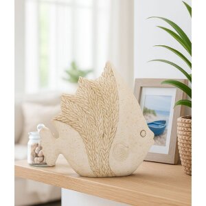 Mauro Ferretti Decoratief Visbeeld PESCE SAND Beige 16,7x6,5x16,8 cm