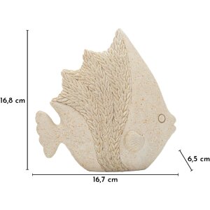 Mauro Ferretti Decoratief Visbeeld PESCE SAND Beige 16,7x6,5x16,8 cm