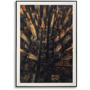 Mauro Ferretti Wandbeeld New York Skyline – Lackierde linnen met houten frame