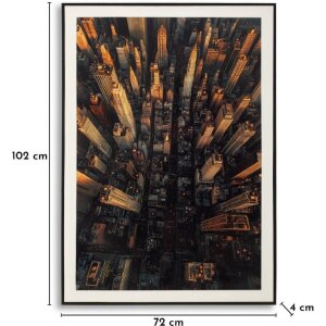 Mauro Ferretti Wandbeeld New York Skyline – Lackierde linnen met houten frame