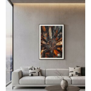 Mauro Ferretti Leinwanddruck NEW YORK met multicolor houten lijst 72x4x102 cm