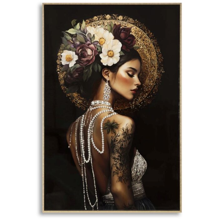 Mauro Ferretti Wandbeeld Persian – lackierde laken met frame, 62x92cm, moderne portretwanddecoratie