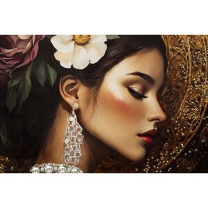 Mauro Ferretti Wandbeeld Persian – lackierde laken met frame, 62x92cm, moderne portretwanddecoratie