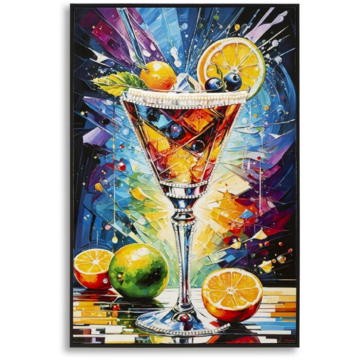 Mauro Ferretti Schilderij op doek COCKTAIL met lijst 62x3,5x92 cm
