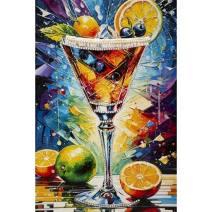 Mauro Ferretti Schilderij op doek COCKTAIL met lijst 62x3,5x92 cm