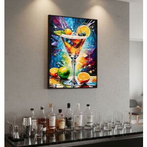 Mauro Ferretti Schilderij op doek COCKTAIL met lijst 62x3,5x92 cm