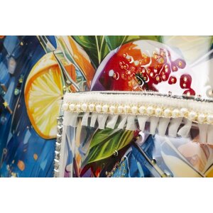 Mauro Ferretti Schilderij op Doek COCKTAIL met Houten Lijst 62x92 cm, Multicolor