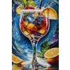 Mauro Ferretti Schilderij op Doek COCKTAIL met Houten Lijst 62x92 cm, Multicolor