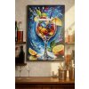 Mauro Ferretti Schilderij op Doek COCKTAIL met Houten Lijst 62x92 cm, Multicolor