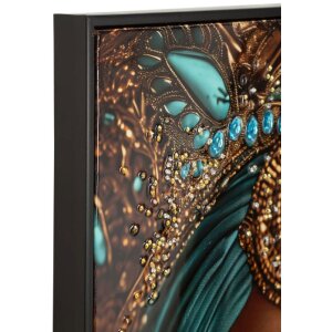 Mauro Ferretti Schilderij op Doek MAYA, 50x100 cm, multicolor, exotisch portret met turkoois accenten