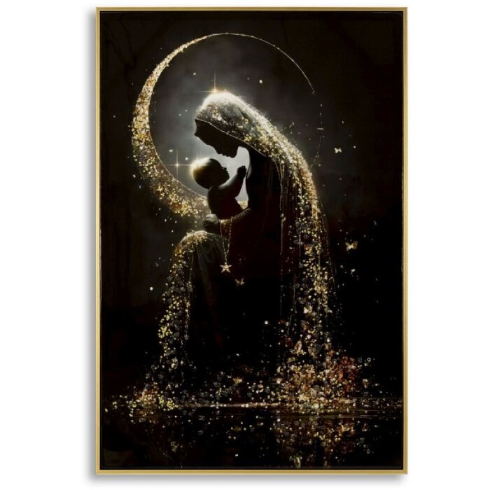 Mauro Ferretti Schilderij op Doek MATERNITY, multicolor, gouden licht, 60x90 cm