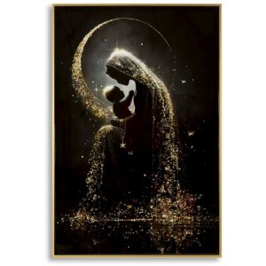 Mauro Ferretti Schilderij op Doek MATERNITY, multicolor, gouden licht, 60x90 cm