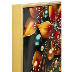 Mauro Ferretti Wanddecoratie "Butterfly" – Turkoois-gouden vlinder in sparhoutkader 70x100 cm