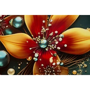 Mauro Ferretti Wanddecoratie "Butterfly" – Turkoois-gouden vlinder in sparhoutkader 70x100 cm