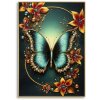 Mauro Ferretti Wanddecoratie "Butterfly" – Turkoois-gouden vlinder in sparhoutkader 70x100 cm