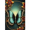 Mauro Ferretti Wanddecoratie "Butterfly" – Turkoois-gouden vlinder in sparhoutkader 70x100 cm