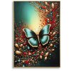 Mauro Ferretti Wandbeeld "Butterfly" – decoratief wandpaneel 70x100 cm, blauw, rood, goud