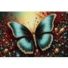 Mauro Ferretti Wandbeeld "Butterfly" – decoratief wandpaneel 70x100 cm, blauw, rood, goud