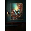 Mauro Ferretti Wandbeeld "Butterfly" – decoratief wandpaneel 70x100 cm, blauw, rood, goud