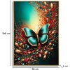 Mauro Ferretti Wandbeeld "Butterfly" – decoratief wandpaneel 70x100 cm, blauw, rood, goud