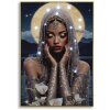 Mauro Ferretti LED-wanddecoratie "Venus" – bedrukt leinwand met houten lijst, 70x100 cm, multicolor met gouden accenten