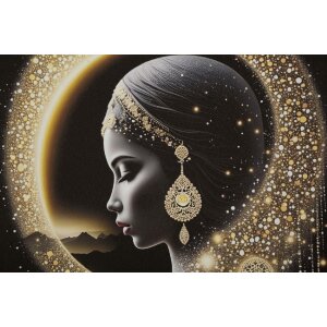 Mauro Ferretti LED-wandbeeld "Inda" – decoratief wanddecoratie met gouden accenten 60x90 cm