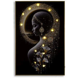 Mauro Ferretti LED-wandbeeld "Inda" – decoratief wanddecoratie met gouden accenten 60x90 cm
