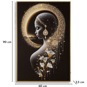Mauro Ferretti LED-wandbeeld "Inda" – decoratief wanddecoratie met gouden accenten 60x90 cm