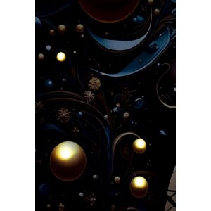 Mauro Ferretti LED-wandbeeld "Minerva" – blauw en goud, 60x90 cm