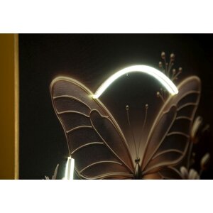 Mauro Ferretti LED-wandbeeld "Butterfly" – goudkleurig vlinder schilderij 50x50 cm