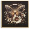 Mauro Ferretti LED-wandbeeld "Butterfly" – goudkleurig vlinder schilderij 50x50 cm