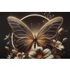 Mauro Ferretti LED-wandbeeld "Butterfly" – goudkleurig vlinder schilderij 50x50 cm