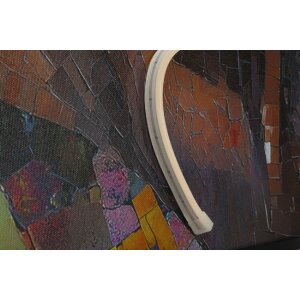 Mauro Ferretti LED-wandbeeld "Afro" – 60x90 cm, multicolor met 3D-acryl-effect