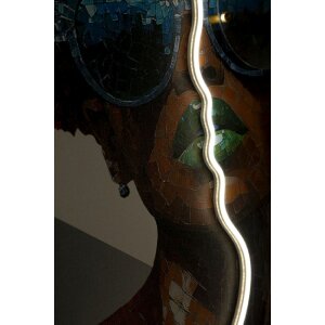 Mauro Ferretti LED-wandbeeld "Afro" – 60x90 cm, multicolor met 3D-acryl-effect