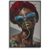 Mauro Ferretti LED-wandbeeld "Afro" – 60x90 cm, multicolor met 3D-acryl-effect