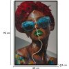 Mauro Ferretti LED-wandbeeld "Afro" – 60x90 cm, multicolor met 3D-acryl-effect