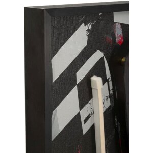 Mauro Ferretti LED-wandbeeld "Psyco" – modern leinwandbeeld 60x90 cm met 3D-acrylaat en krachtige rode, zwarte en witte contrasten