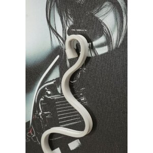 Mauro Ferretti Moderne LED-Wandbeeld "Psyco" 60x90 cm met 3D-Applikatie, multicolor met rode, zwarte en witte accenten