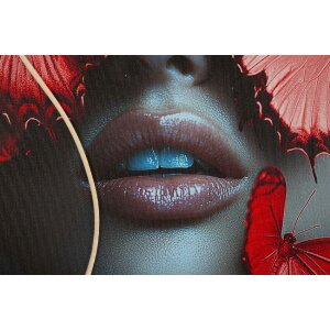 Mauro Ferretti LED-schilderij "Butterflies" 60x90 cm – 3D acryl met rode tinten