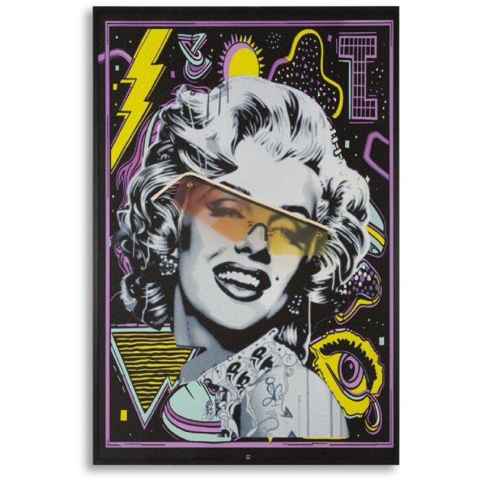 Mauro Ferretti LED-wandbeeld "Marilin" 60x90 cm – 3D acryl-applikatie, multicolor