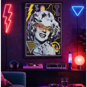 Mauro Ferretti LED-wandbeeld "Marilin" 60x90 cm – 3D acryl-applikatie, multicolor