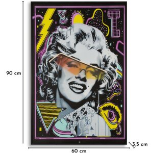 Mauro Ferretti LED-wandbeeld "Marilin" 60x90 cm – 3D acryl-applikatie, multicolor