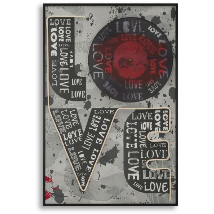 Mauro Ferretti LED-wandbeeld "Love" 60x90 cm – 3D acryl-applikatie, multicolor urban pop